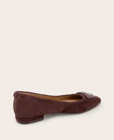 Gentle Souls Women's Hanette Square Toe Suede Flats In Burgundy