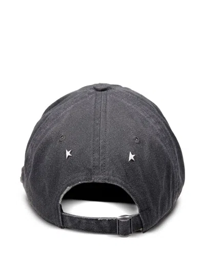 Golden Goose Men's Cotton Baseball Cap With A Lived-in Finish In Gray
