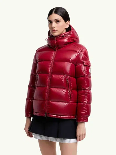 Moncler Maire Short Down Jacket With Hood In Red