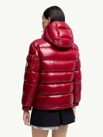 Moncler Maire Short Down Jacket With Hood In Red