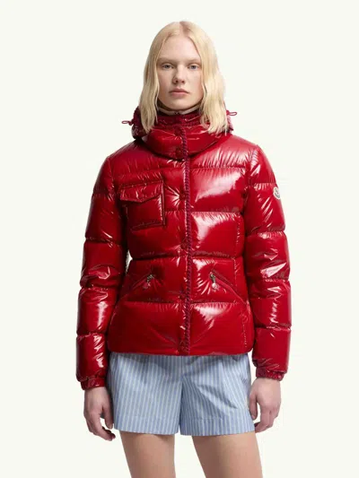 Moncler Short Puffer Jacket Glareins In Red