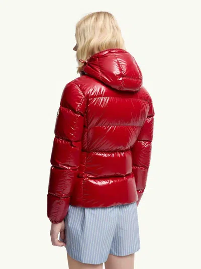 Moncler Short Puffer Jacket Glareins In Red