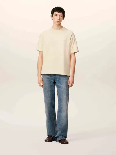 Ami Alexandre Mattiussi Ami Paris Embroidered T-shirt In Neutral