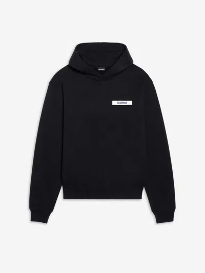 Jacquemus Cotton Fabric Hoodie With Long Sleeves In Black