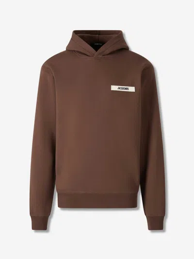 Jacquemus Gros Grain Hooded Sweatshirt In Brown