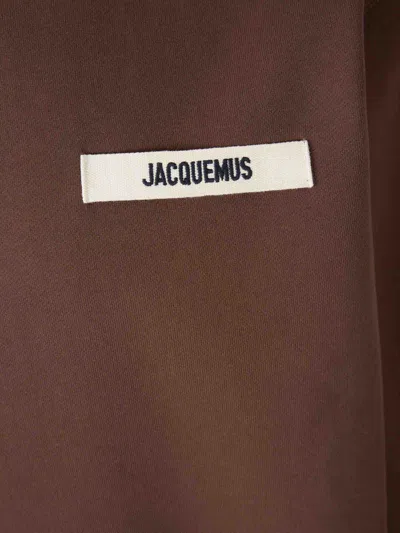 Jacquemus Gros Grain Hooded Sweatshirt In Brown