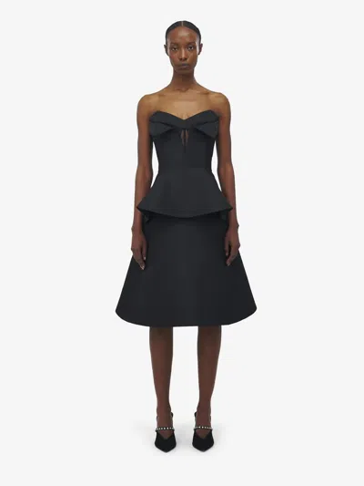 Alexander Mcqueen Strapless Corset Top In Black