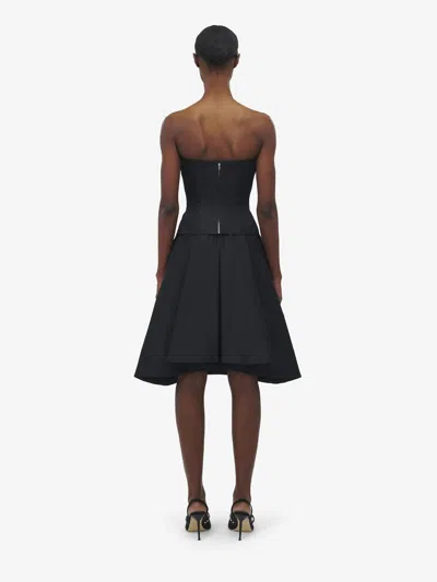 Alexander Mcqueen Strapless Corset Top In Black