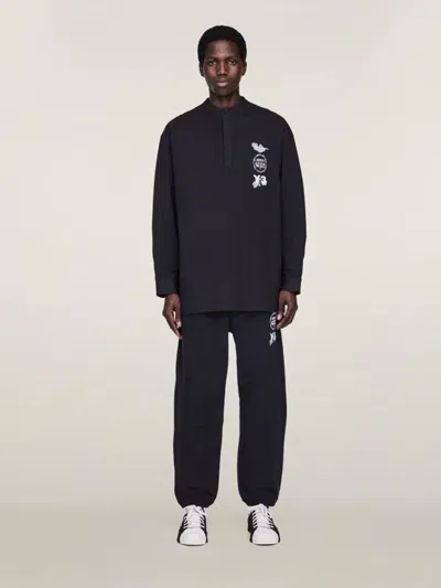 Y-3 Graphic Logo Joggers With Drawstring Closure In Black