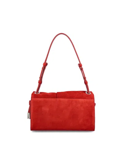 Christian Louboutin Small Baggy Suede Shoulder Bag In Red