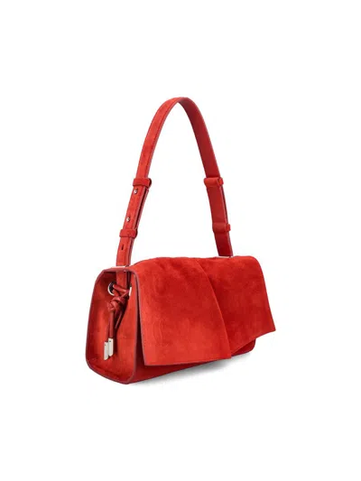 Christian Louboutin Small Baggy Suede Shoulder Bag In Red