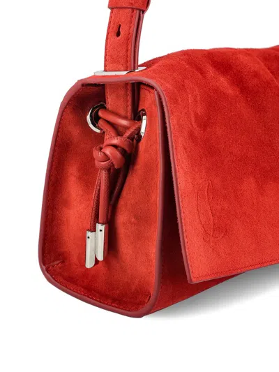 Christian Louboutin Small Baggy Suede Shoulder Bag In Red