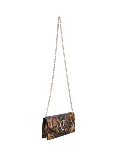 Christian Louboutin Loubi54 Satin Shoulder Bag In Brown