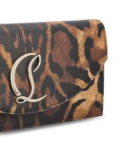 Christian Louboutin Loubi54 Satin Shoulder Bag In Brown