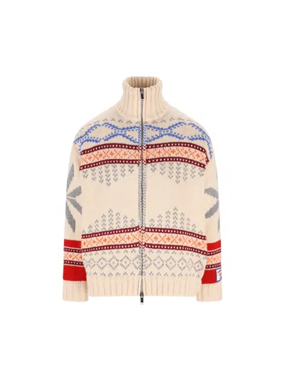 Giada Benincasa Fairisle-pattern Zip-up Jacket In Brown