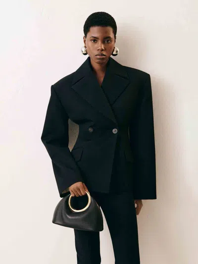 Jacquemus Black Cotton Leather Handbags In Black