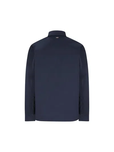 Herno Flap-pocket Buttoned Overshirt In Blue