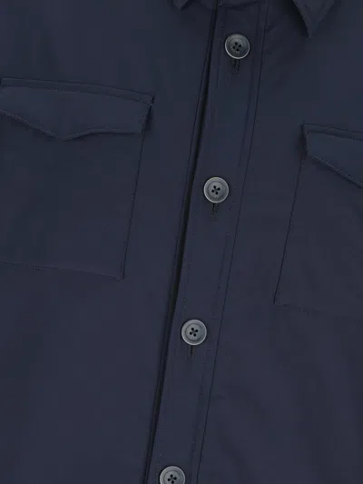 Herno Flap-pocket Buttoned Overshirt In Blue