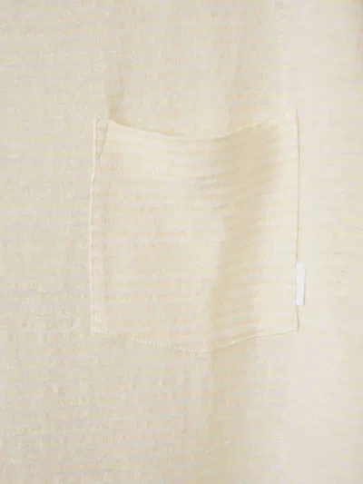 Lardini Striped Pocketed T-shirt In Yellow