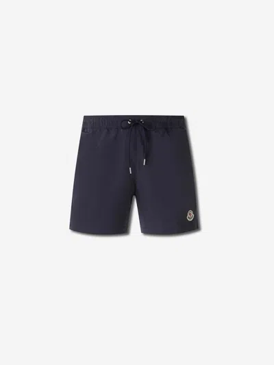 Moncler Swim Shorts With Elastic Waistband And Pockets In Blue