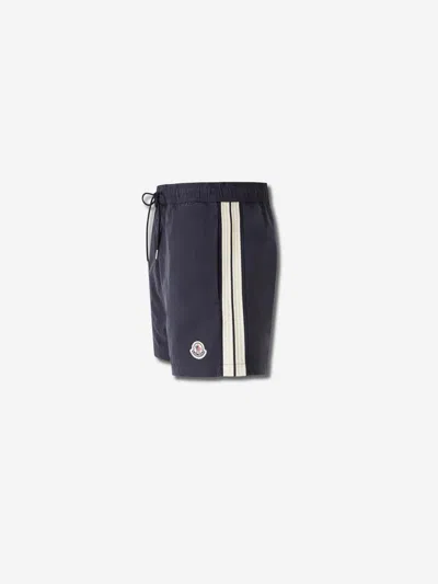 Moncler Swim Shorts With Elastic Waistband And Pockets In Blue