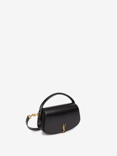 Saint Laurent Voltaire Bag In Box Leather In Black