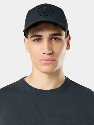 Stone Island Compass-patch Cap In Black