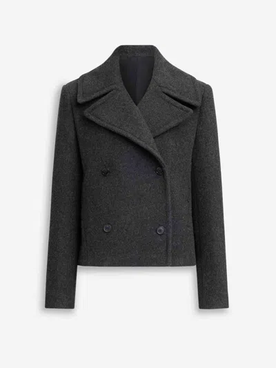 Alaïa Short Merino Wool Coat In Black