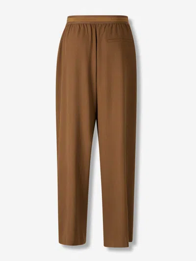 Acne Studios Wide Wool Trousers In Brown