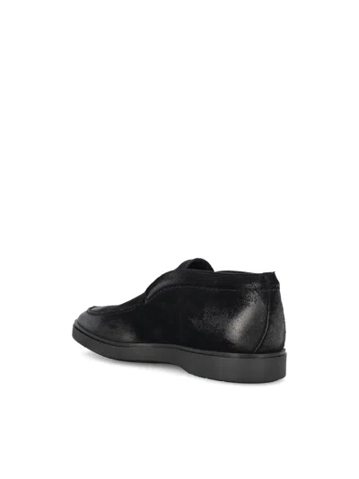 Tagliatore Suede-leather Loafers In Black