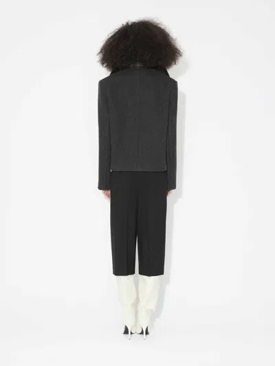 Alaïa Short Merino Wool Coat In Black