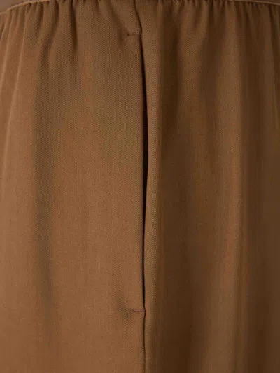 Acne Studios Wide Wool Trousers In Brown