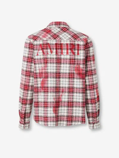 Amiri Plaid Flannel Shirt In Red