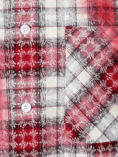 Amiri Plaid Flannel Shirt In Red