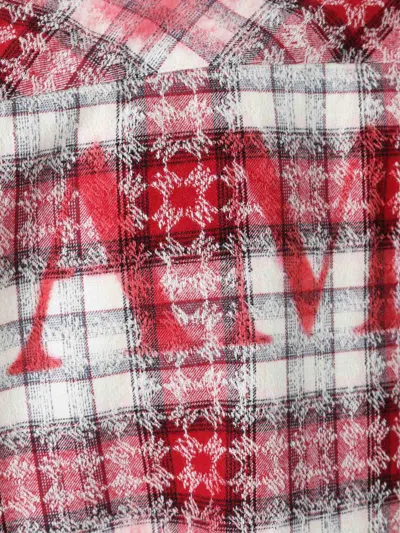 Amiri Plaid Flannel Shirt In Red
