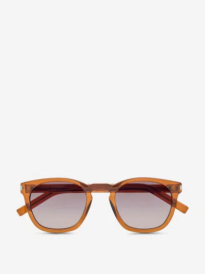 Saint Laurent Sl 28 Square-frame Sunglasses In Brown