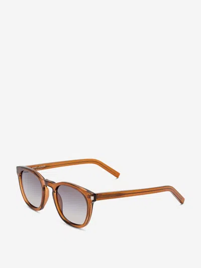 Saint Laurent Sl 28 Square-frame Sunglasses In Brown