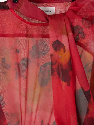 Victoria Beckham Printed Silk Blouse In Red
