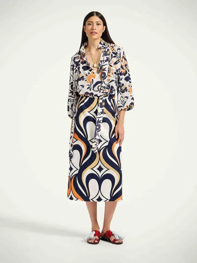La Doublej Baia Skirt In Jive Macro White In Multi