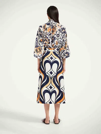 La Doublej Baia Skirt In Jive Macro White In Multi