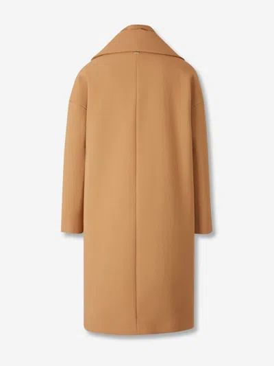 Herno Padded-collar Single-breasted Long Sleeved Coat In Brown