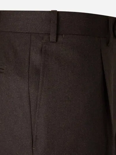 Canali Pressed-crease Trousers In Brown