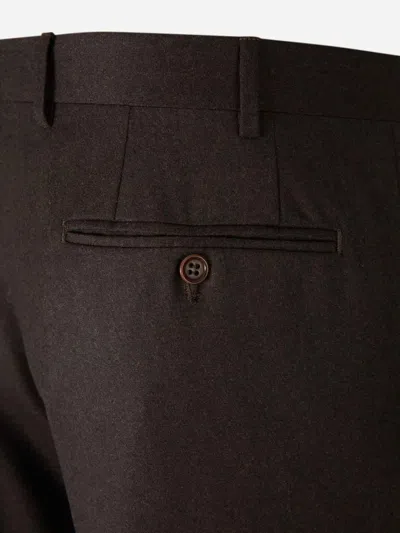 Canali Pressed-crease Trousers In Brown