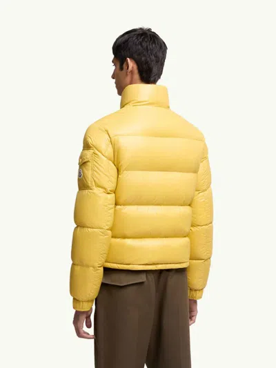 Moncler Levitha Hooded Short Down Jacket In Yellow