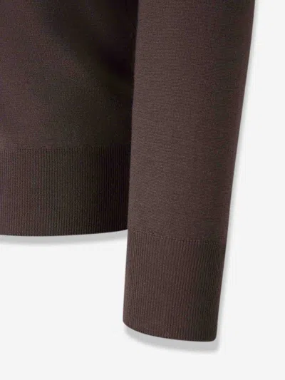 Canali Wool Knit Sweater In Brown