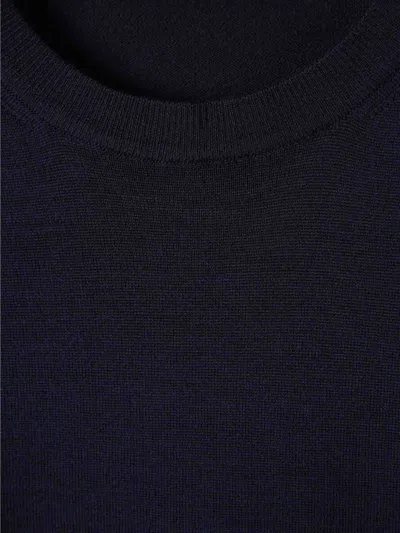 Canali Round-neck Long-sleeve Sweater In Blue