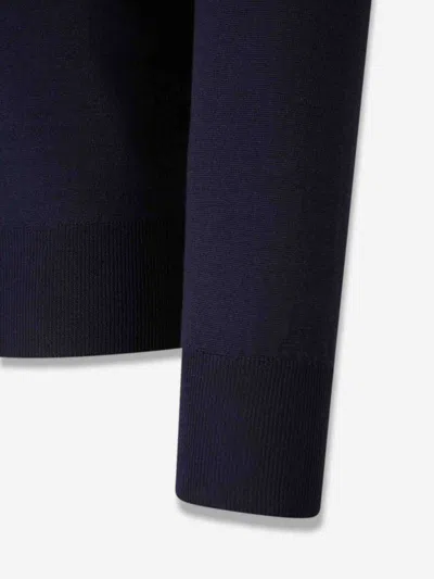 Canali Round-neck Long-sleeve Sweater In Blue