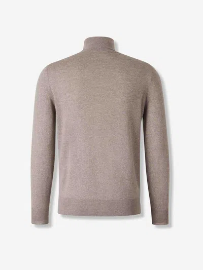 Canali High-neck Zip-front Cardigan In Neutral