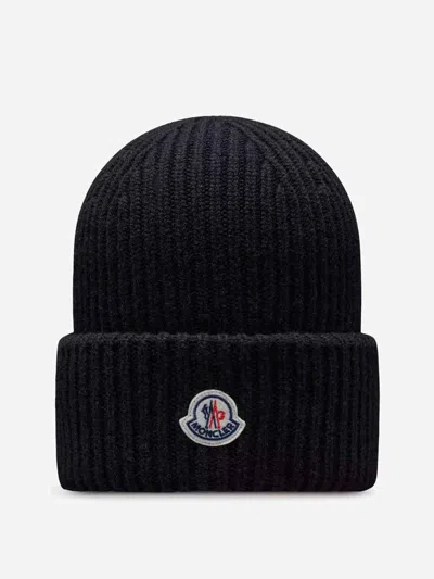 Moncler Wool And Cashmere Hat In Black