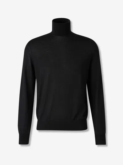Saint Laurent Fine Wool Turtleneck Sweater In Black